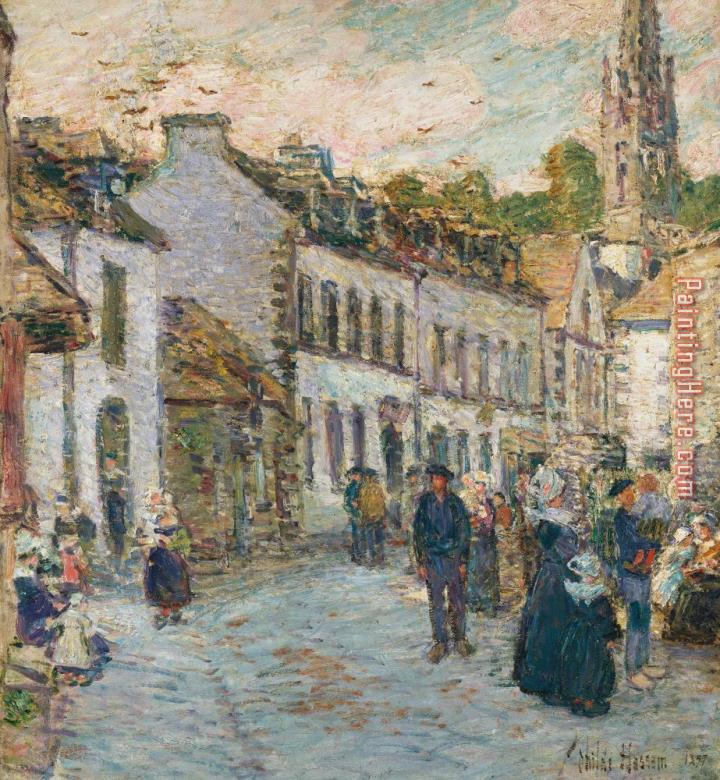 childe hassam Street in Pont Aven